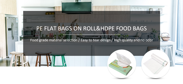 Clear Food Packing Flat Poly Bags On Rolls Bio Degradable HDPE Material And Thickness 5-100 Mic