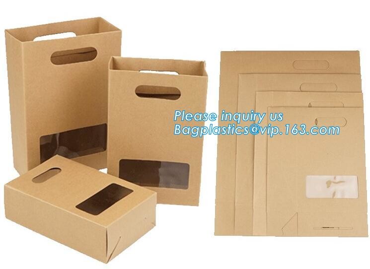 Custom Printed Accept Wholesale Stock White Brown Kraft Paper Shopping Bag With Handle No Minimum, carrier handle bags