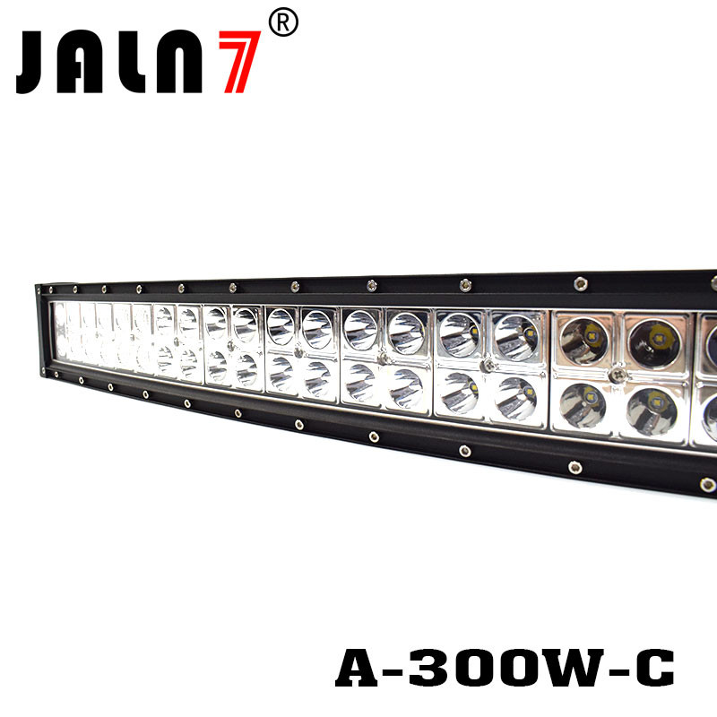 LED Light Bar JALN7 52Inch 300W Curved Spot Flood Combo LED Driving Lamp Super Bright Off Road Light LED Work Light Boat