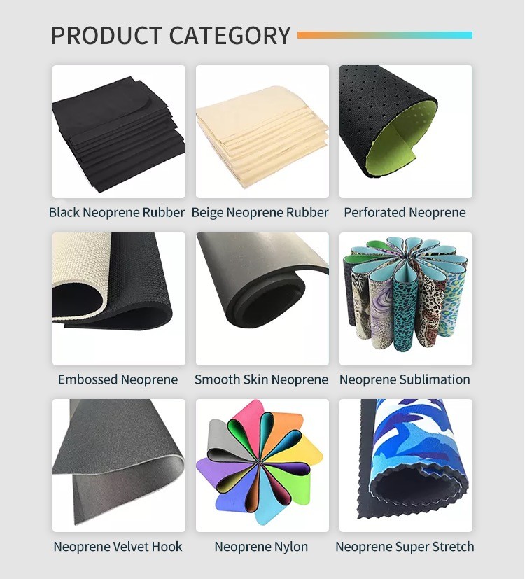 Anti Abrasion 3mm SBR Neoprene Fabric Sheets With Polyester