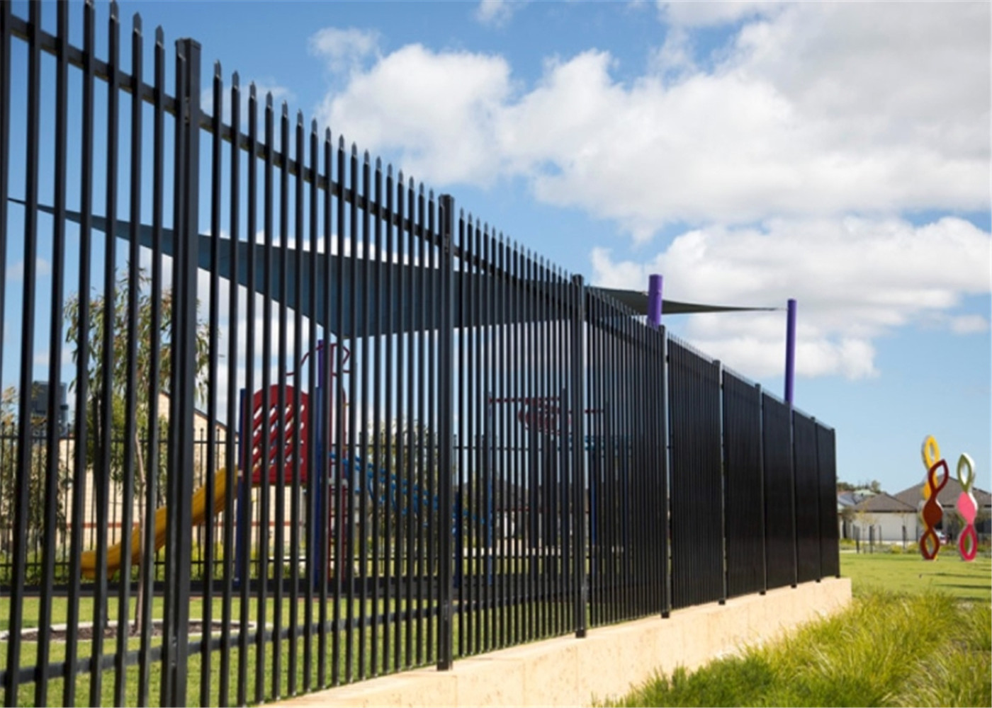 Electrostatic spray zinc steel fence ornamental iron fence of protecting Steel Fence