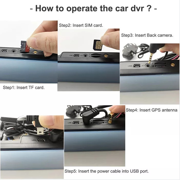 3inch IPS Touch 4G Car Motion Activated Dashcam Mini Car Camcorder LET Remote Monitoring