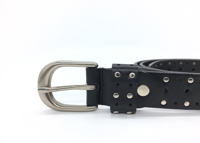 Handmade 2.8CM Womens Studded Leather Belt For Pants