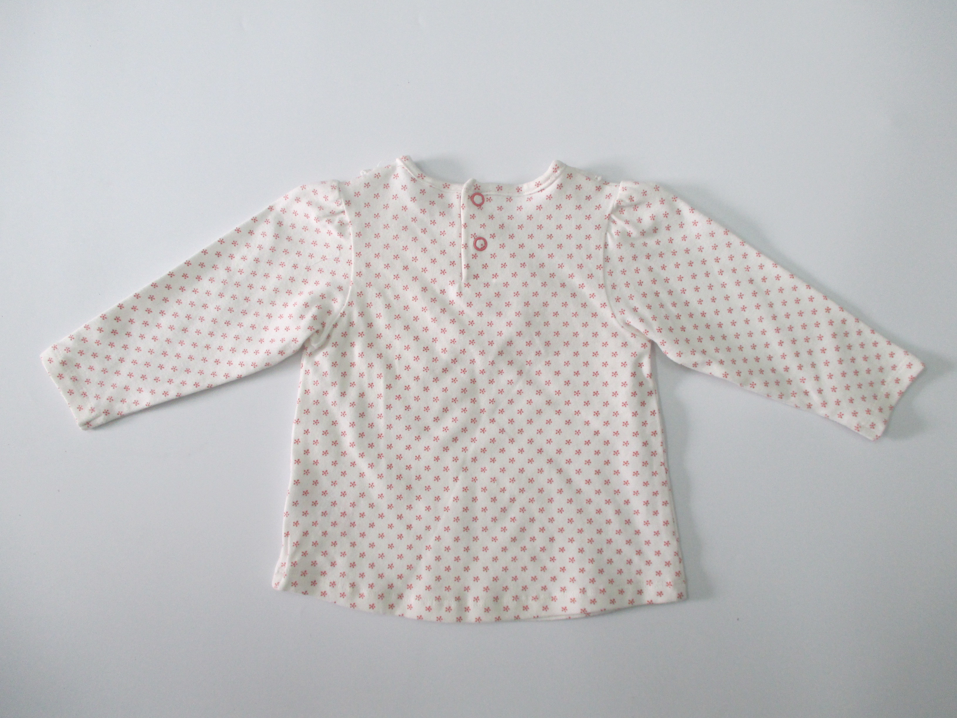 All Over Print long sleeve baby girl shirt Embroidery Fabric Ruffle Neck