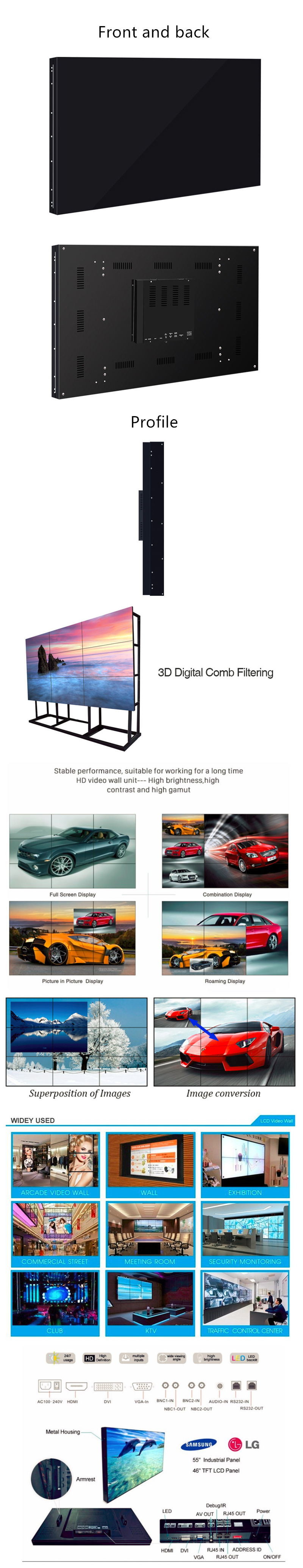 Broadcast Station CCTV Video Wall High Definition Original Panel With Bracket