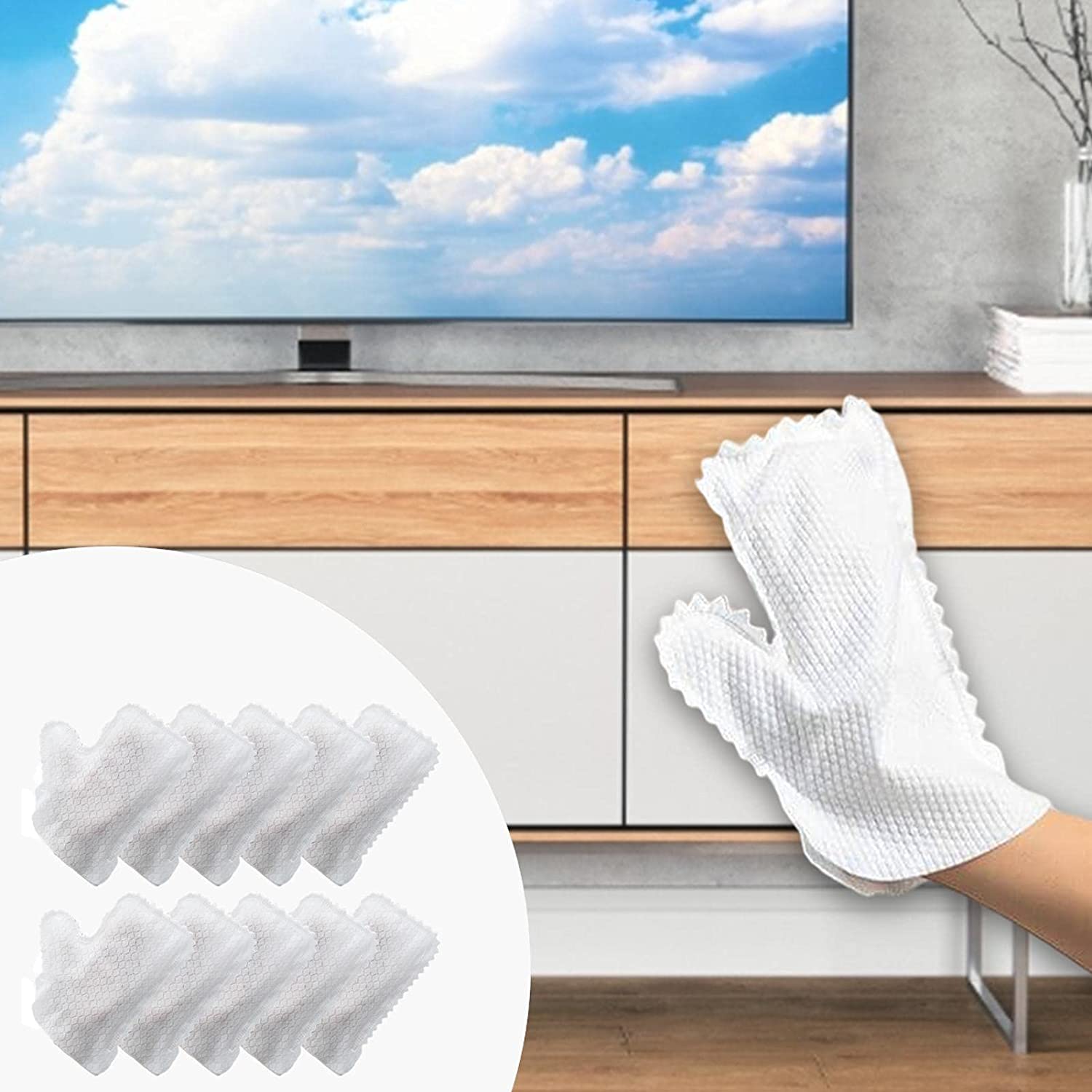 S&J Disposable Non-Woven Bamboo Fiber Electrostatic Dust Dust Gloves that Meet a variety of cleaning Tasks