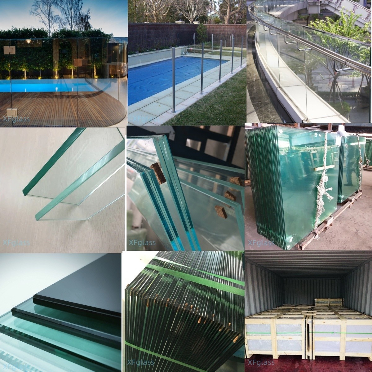 Residential Glass Railing For Outdoor Decks Tempered Glass Balustrade Cut To Size Frameless Glass Handrail Seamless Glass Balcony