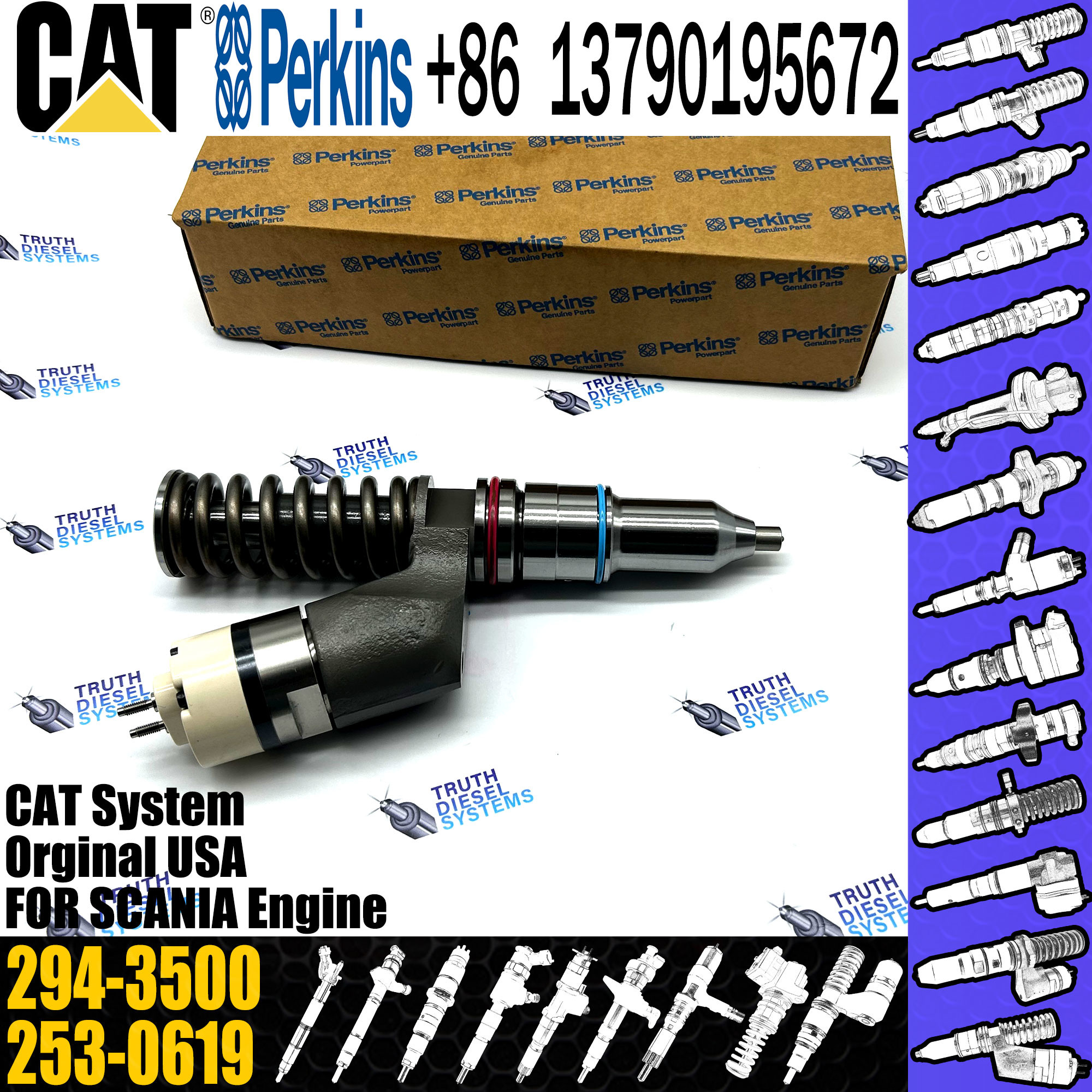 Excavators Machines C15 C18 engine fuel injector 289-0753 291-5911 294-3500 20R-1308 20R-2285