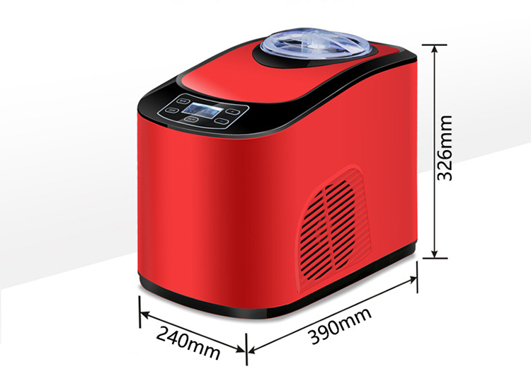 Ice making capacity 1.5L Full Automatic Soft Hard Stainless Steel Ice Cream Machine for Home ICM-15A Package Size 285*422*370mm