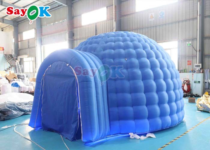 4m Tarpaulin Inflatable Igloo Dome Tent With LED Light Blower Promotional Parties