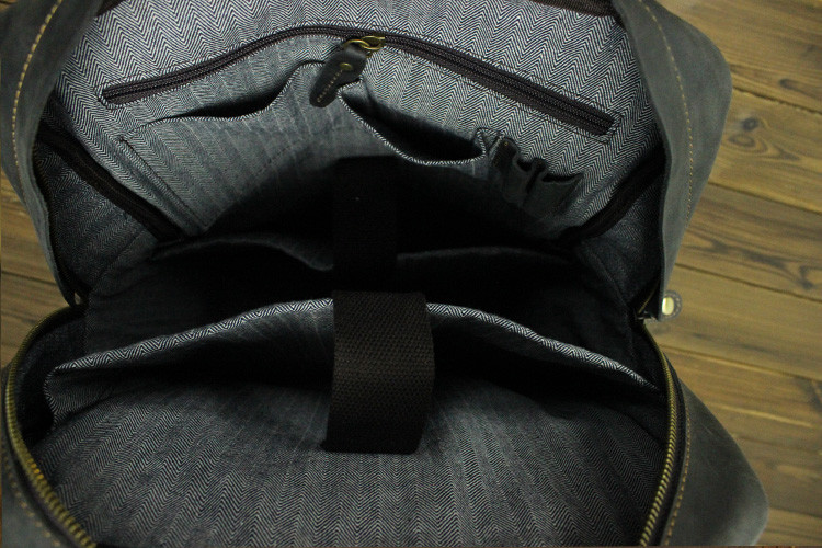 Brown Full Grain 15 Inch Convertible Cowhide Leather Backpack Mens
