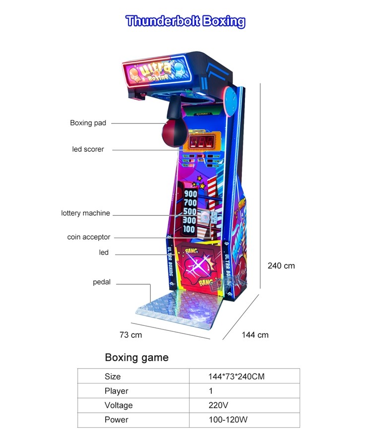 Coin Operated Redemption Arcade Sport Amusement Boxing Game Machine Music Ultimate Big Boxing Punch Machine
