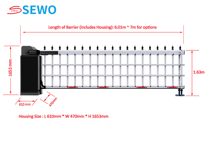 Electric Heavy Duty Barrier Gate , Car Parking Automatic Gate Barrier System