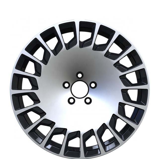 PCB 112mm Mercedes Benz Replica Wheels 20x8.5 20x9.5 Inch Black Machined Surface