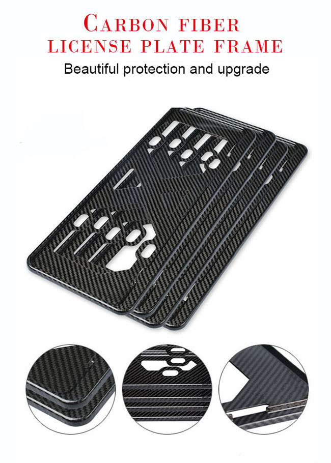 Wear Resistant Porsche Carbon Fiber License Plate Frame