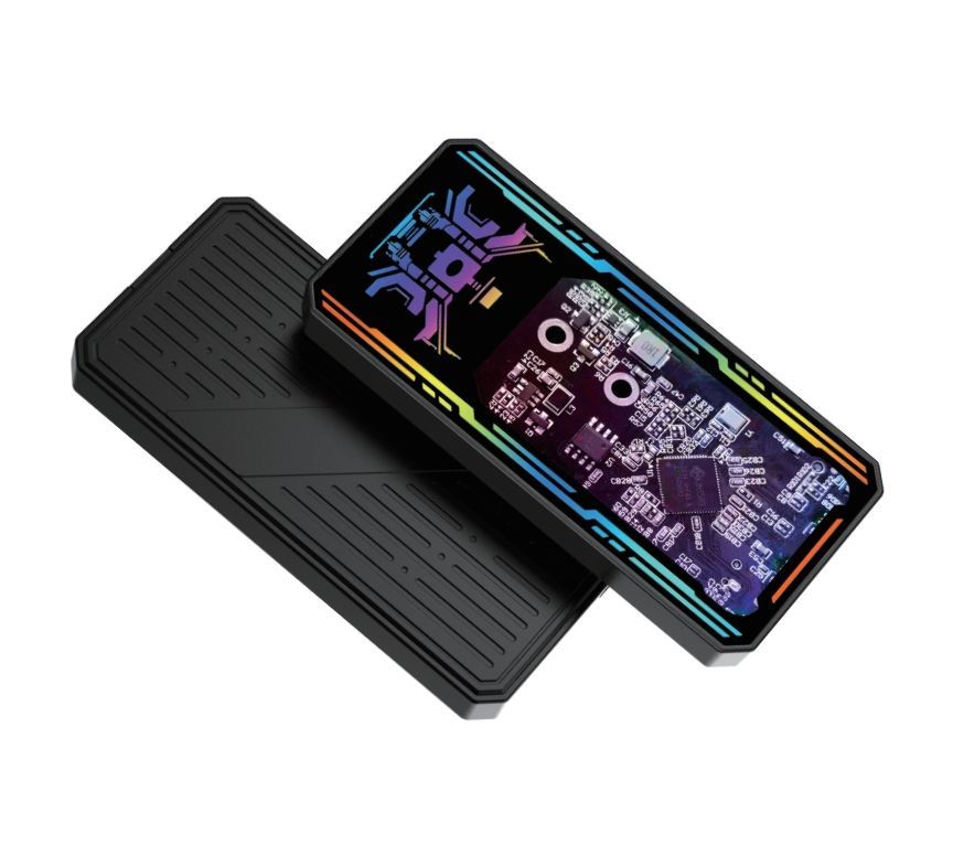 M.2 SSD Mobile SSD Supports SATA and Mvne Protocols5gbps/10gbps Transmission Rate Glass Panel with Seven Colours RGB Light Effect Built-in SSD 2280 Ngff or 2280
