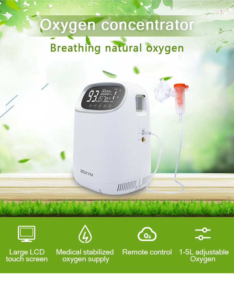 White 5ltr Medical Oxygen Concentrator Remote Control Touch Screen