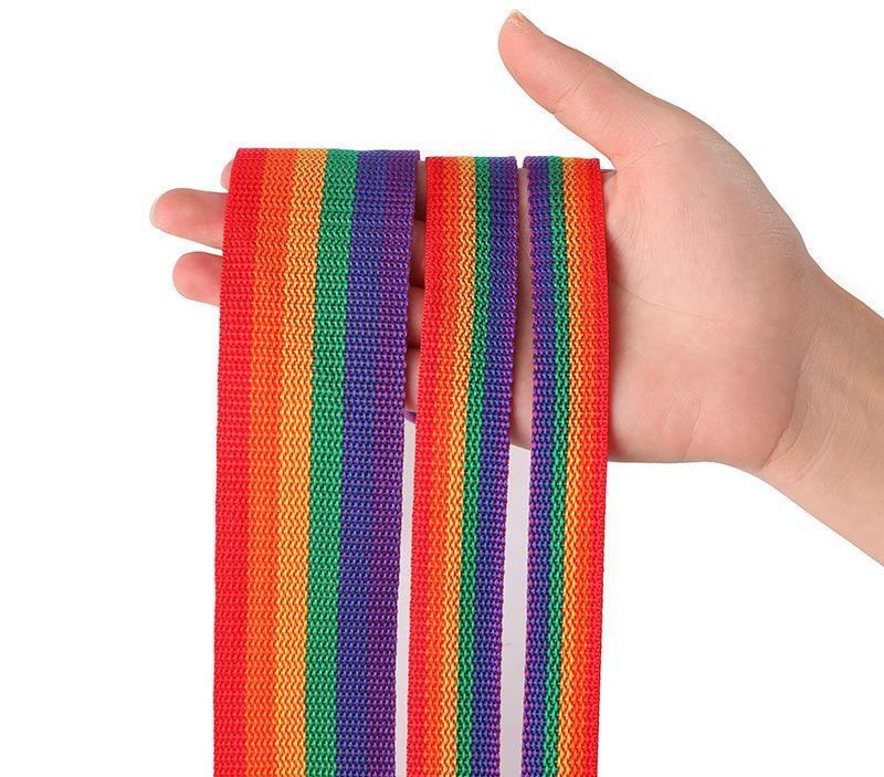 2cm 5cm Rainbow Webbing 0.5mm Thickness Woven Polypropylene Webbing