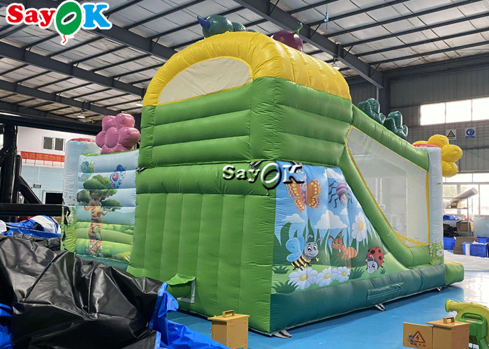 Insect Print Themed Inflatable Bounce Trampoline House With Slide