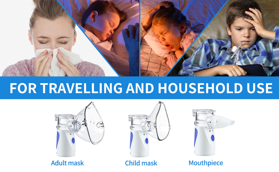 High Efficiency Handheld Portable Nebulizer White Portable Rechargeable Nebulizer