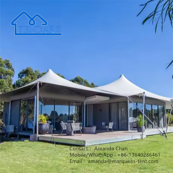 Customized Membrane Structure Camping Hotel Tent For Outdoor Luxury Resort