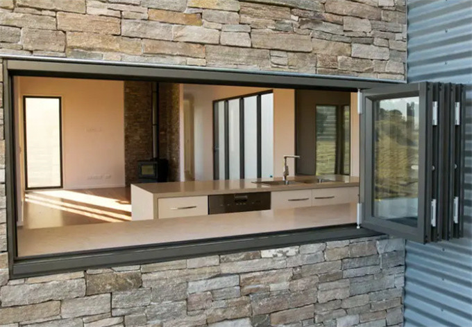 Level 9 Wind Pressure Resistance Bi-Fold Windows Made Of Thermal Break Aluminum Profile