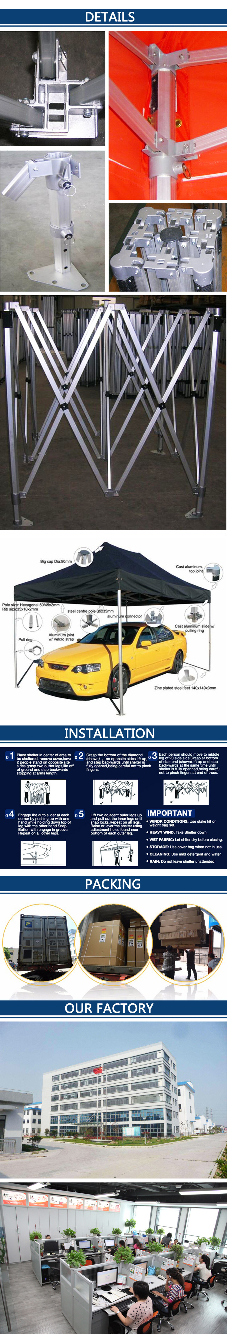 Anti UV Portable 3x3 Pop Up Marquee , Economical Custom Folding Canopy Tent