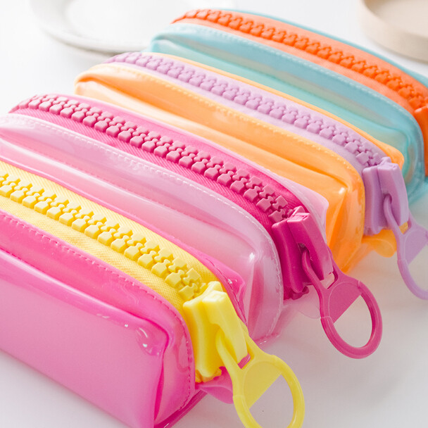 Fashionable Cute Candy PVC Pencil Bag , Colorful PVC Stationery Bag
