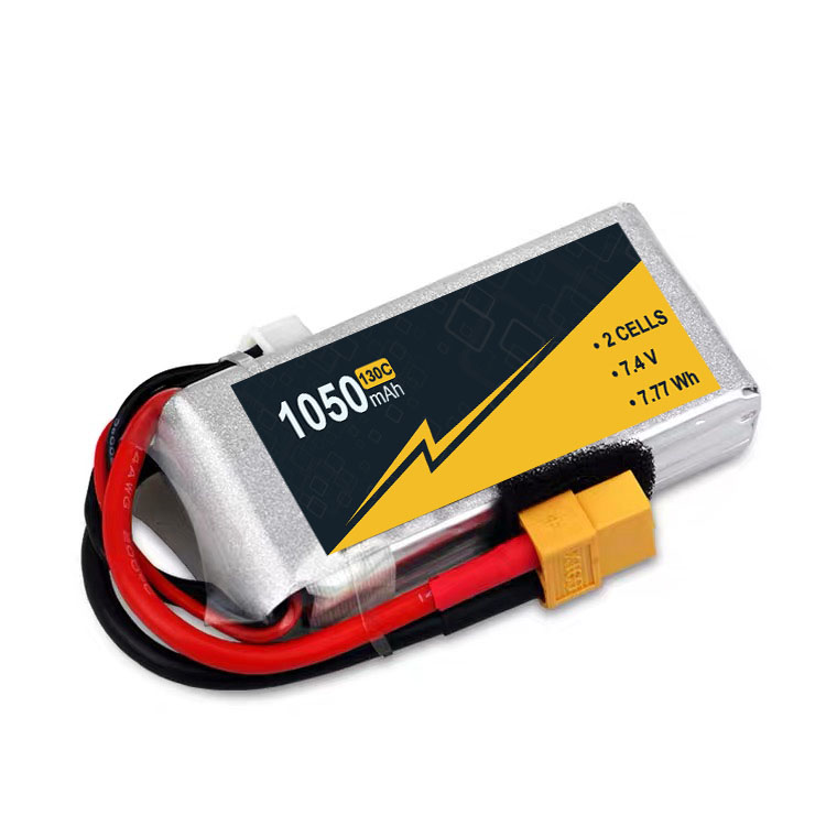 Lightweight 1050mAh 7.4V 2s RC Boat Battery 130C High Energy Density