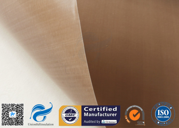 0.15mm 300gsm Brown Heat Resistant PTFE Coated Fiberglass Cloth FDA Quality