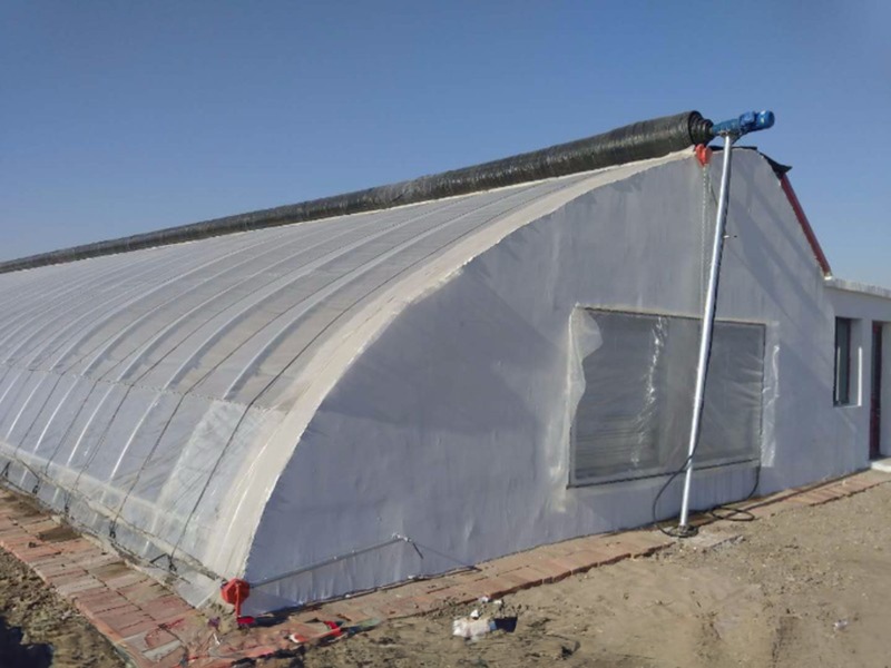 150/200 Micro Film Covered Solar Greenhouse For Yield Cucumber Farming