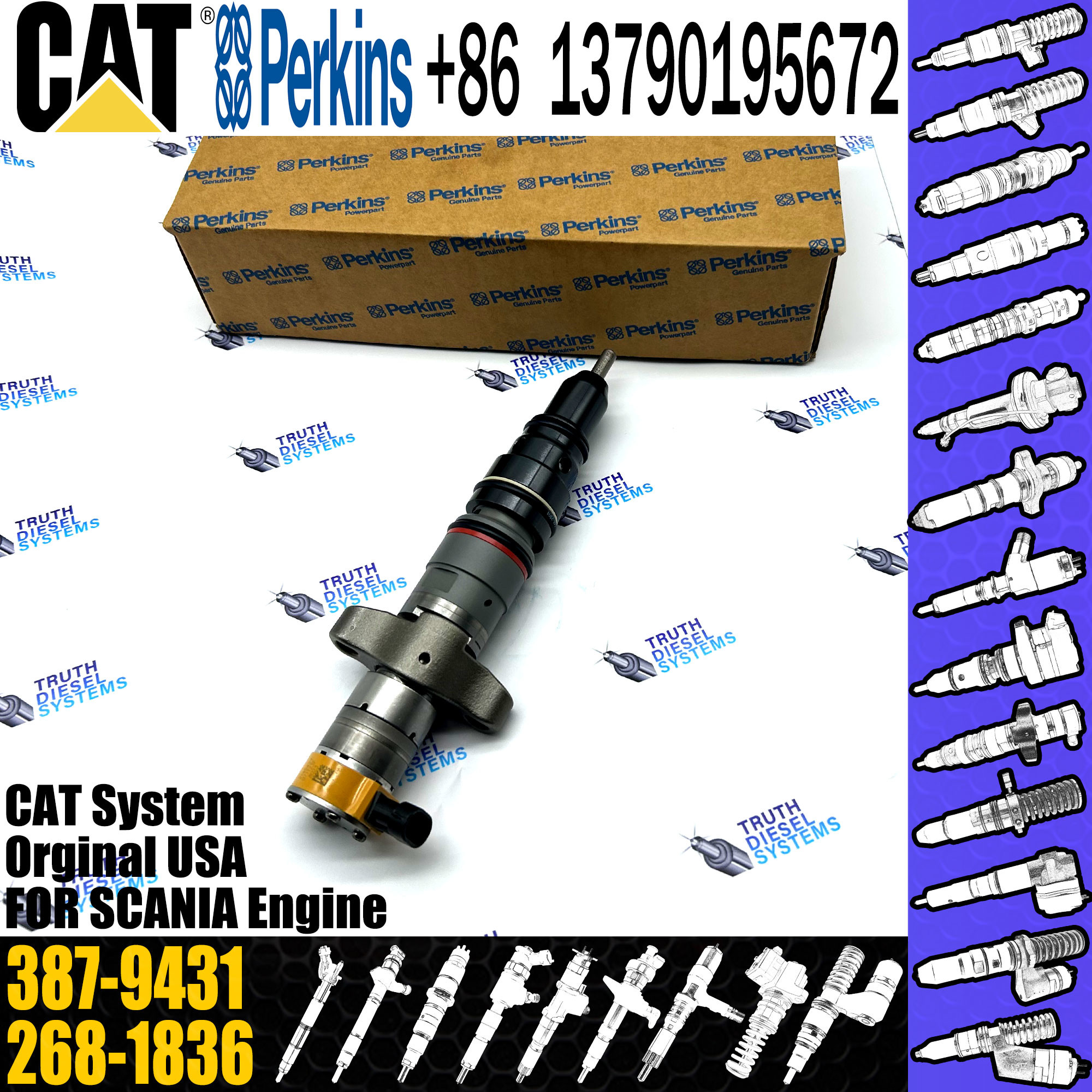 Excavator Parts C7 Engine Injectors 387-9432 387-9431 3879432 3879431 Fuel Nozzle For CAT