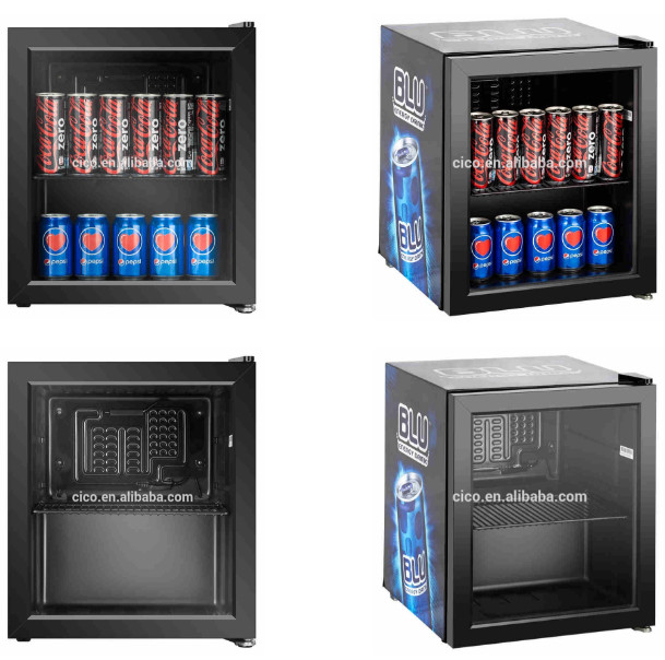 Electric Full Glass Front Mini Fridge / Glass Fronted Table Top Fridge