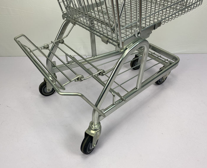 125L German Supermarket Grocery Steel Shopping Cart With Metal Beer Rack