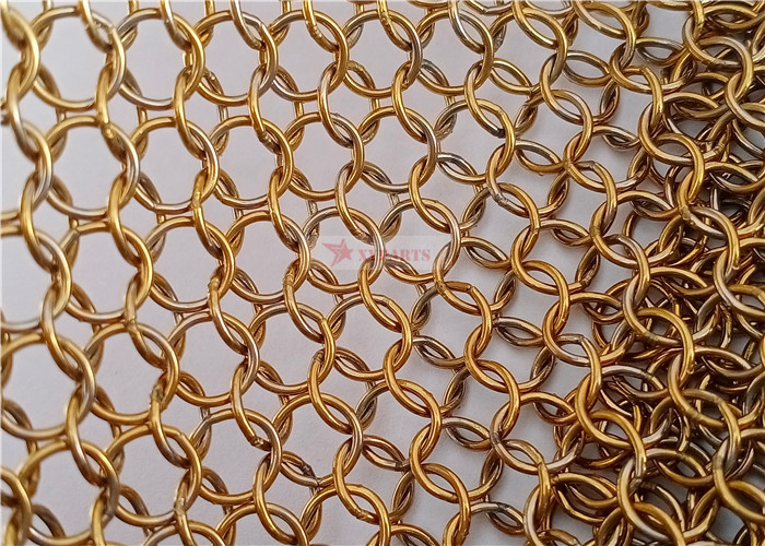 7mm And 12mm Stainless Steel Ring Mesh Curtain For Space Decoration