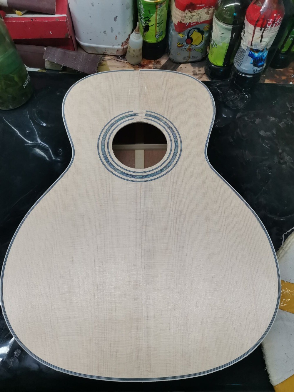 Custom Grand 41 inch Dreadnought Acoustic Guitar in Dark Brown Finish Flamed Maple Back & Sides