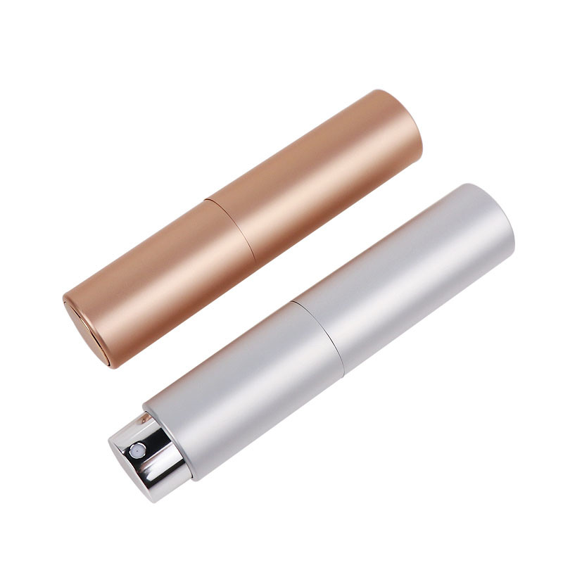 Rose Gold Silver Rotary Airless Pump Bottle 0.34 To 0.5 Ounce Sample Perfume Bottles