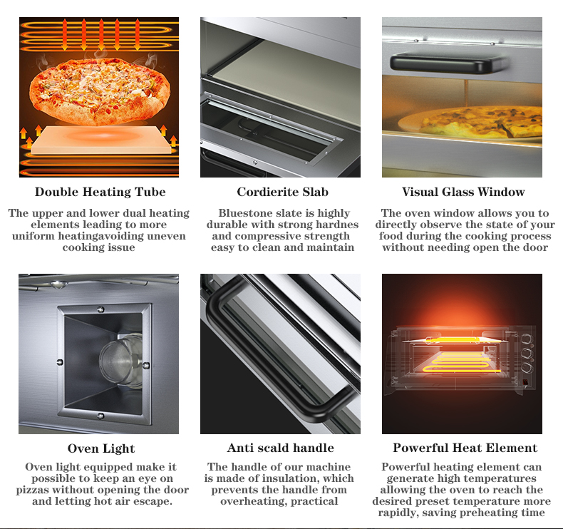 Hotels Kitchen Equipment One Deck Pizza Oven Electric With Stone Ovens Online Support