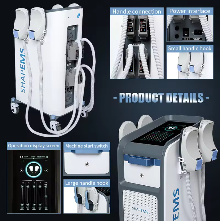 4 Handles Electromagnetic Stimulato Muscle Fat Burning Body Shaping Machine