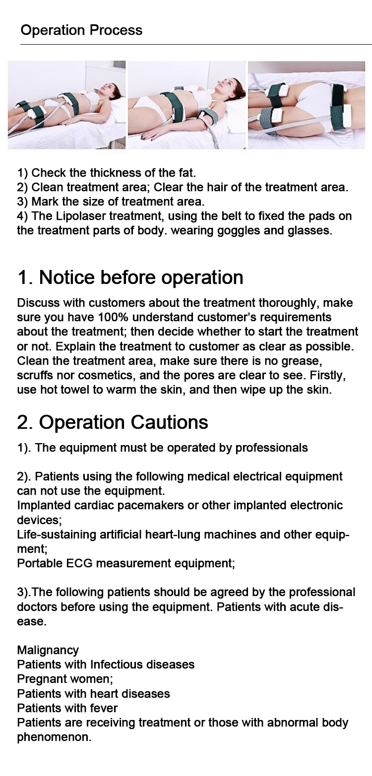 Four Wavelength Diode Zero Laser Lipo Laser Therapy Machines 12 Pads Slimming Beauty Machine