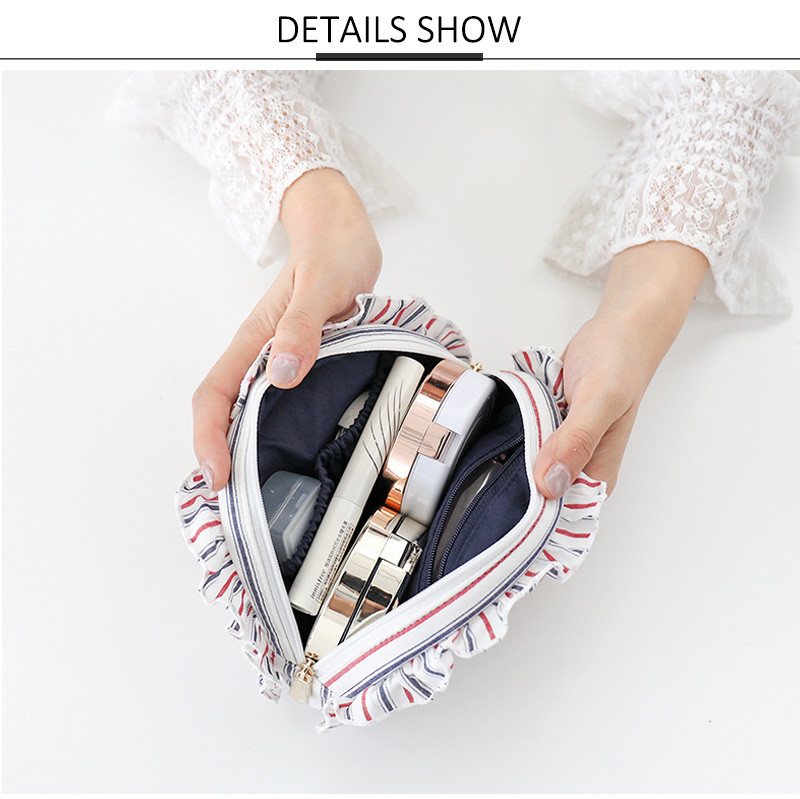 High Quality Professional Stripe Embroidery Makeup Bag Travel Bag