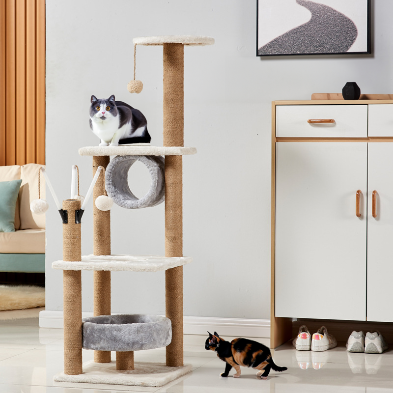 Modern Luxury Cat Tree with Sustainable Product Feature Cat Furniture and Scratching Sisal Posts
