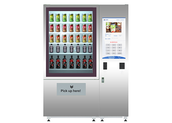 Custom fresh fruit salad food conveyor belt vending machine with lift