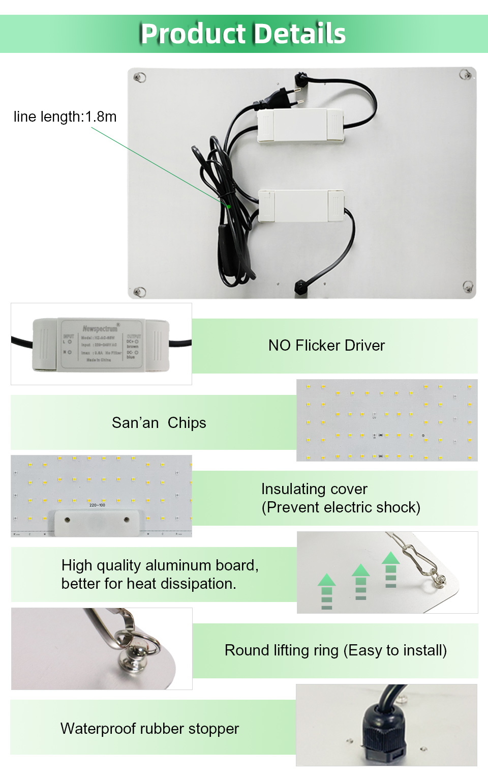 Full Power 100W Horticulture SMD Chip 3000K For Greenhouse Plants