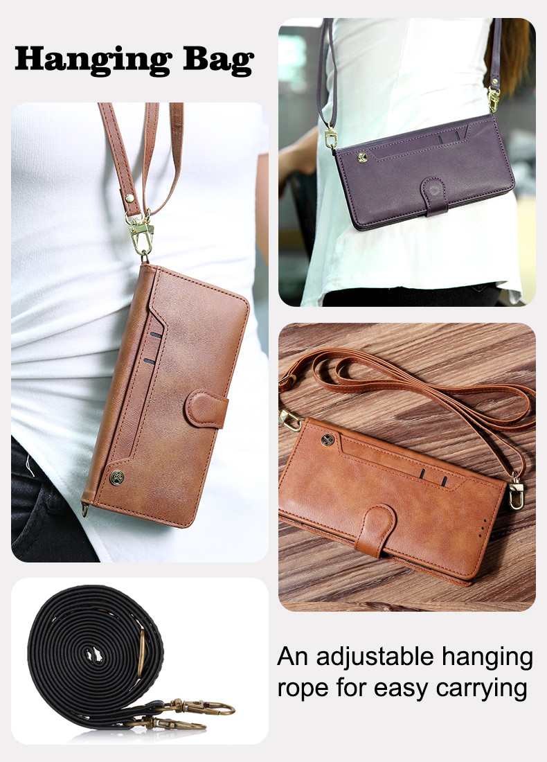 Shockproof PU Leather Phone Folio Case Card Holder RFID Blocking Stand Flip Cover