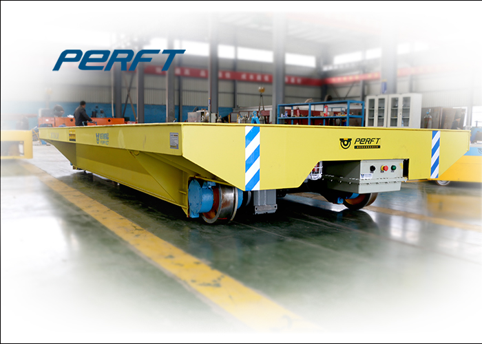Heavy Duty Plant Trailer Transfer Carriage on Rails in Factory Workshop