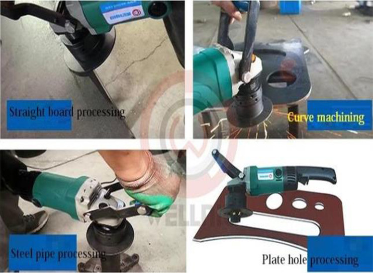 Steel Slope Mouth Portable Plate Beveling Machine 1400W 7500r/Min