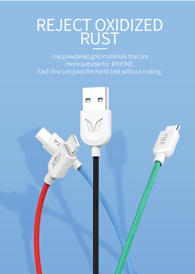 USB Micro Type C Lightning Mobile Phone CD10 USB Charging Cables