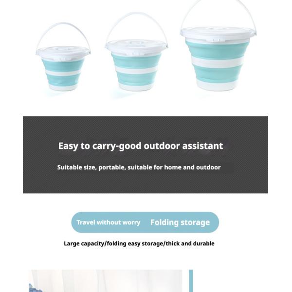Portable Foldable Plastic Bucket Lightweight Design Easy To Store