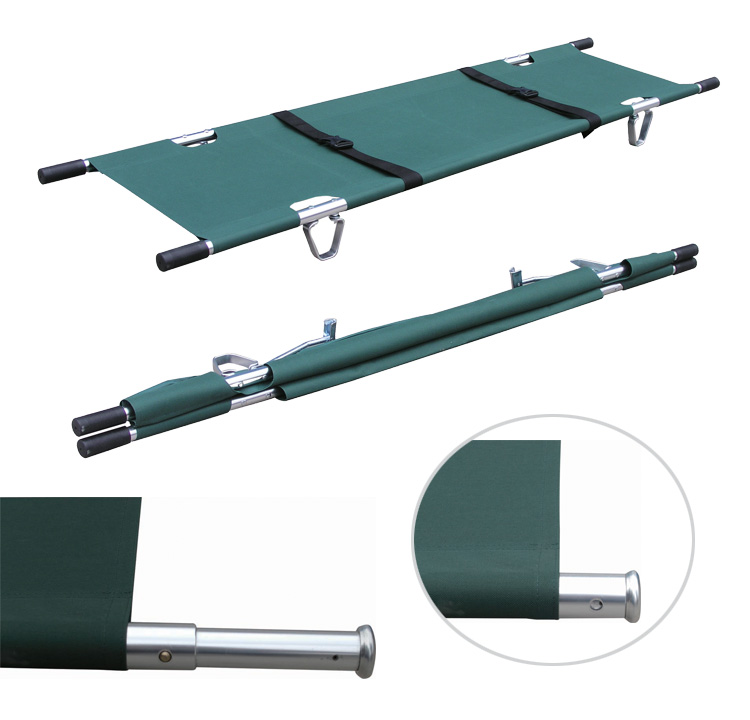 Aluminum Alloy Stretcher Foldable Emergency Medical Supplies Arm Green